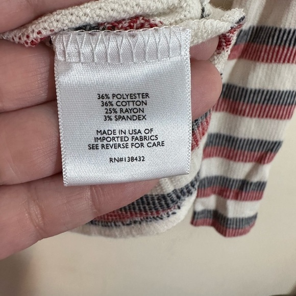 Modcloth Striped Twist Front Long Sleeve‎ Top Womens Size Small - Picture 3 of 4